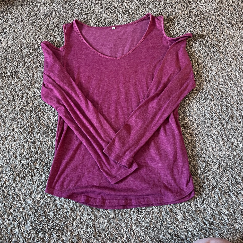 Amazon brand shoulder cut out long sleeve top